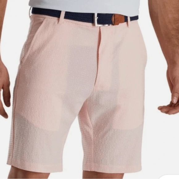 FootJoy Men's Performance Golf Seersucker Shorts Quartz Pink - Picture 1 of 7